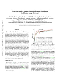 Towards a Smaller Student: Capacity Dynamic Distillation for Efficient
  Image Retrieval