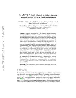 SwinVFTR: A Novel Volumetric Feature-learning Transformer for 3D OCT Fluid Segmentation