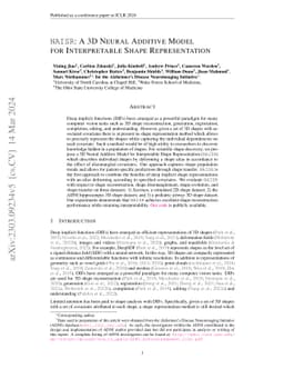 NAISR: A 3D Neural Additive Model for Interpretable Shape Representation