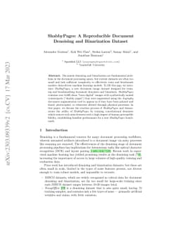 ShabbyPages: A Reproducible Document Denoising and Binarization Dataset