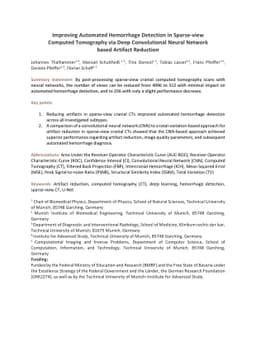Improving Automated Hemorrhage Detection in Sparse-view Computed
  Tomography via Deep Convolutional Neural Network based Artifact Reduction