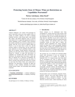 Protecting Society from AI Misuse: When are Restrictions on Capabilities
  Warranted?