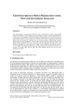 Cryptocurrency Price Prediction using Twitter Sentiment Analysis