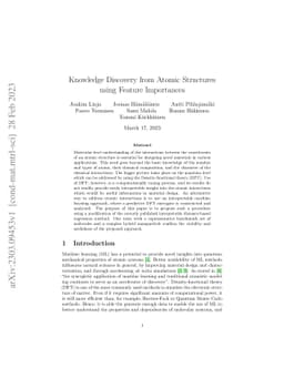 Knowledge Discovery from Atomic Structures using Feature Importances