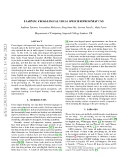Learning Cross-lingual Visual Speech Representations