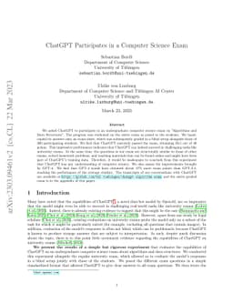 ChatGPT Participates in a Computer Science Exam