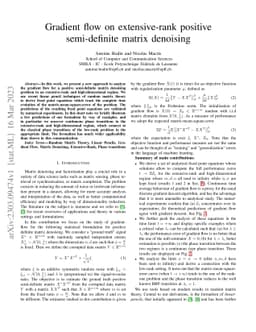Gradient flow on extensive-rank positive semi-definite matrix denoising