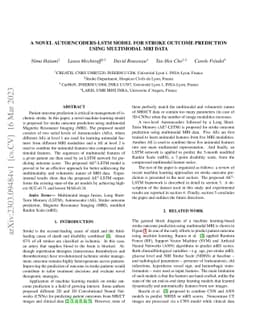 A Novel Autoencoders-LSTM Model for Stroke Outcome Prediction using
  Multimodal MRI Data