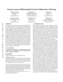 Fairness-aware Differentially Private Collaborative Filtering