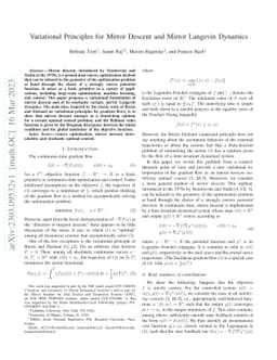 Variational Principles for Mirror Descent and Mirror Langevin Dynamics