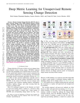Deep Metric Learning for Unsupervised Remote Sensing Change Detection