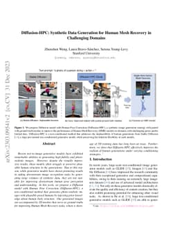 Diffusion-HPC: Synthetic Data Generation for Human Mesh Recovery in
  Challenging Domains