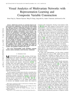 Visual Analytics of Multivariate Networks with Representation Learning
  and Composite Variable Construction