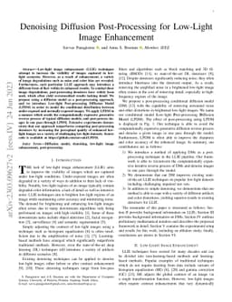 Denoising Diffusion Post-Processing for Low-Light Image Enhancement