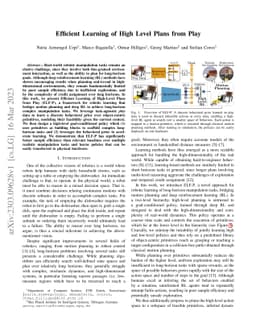Efficient Learning of High Level Plans from Play