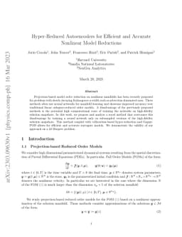 Hyper-Reduced Autoencoders for Efficient and Accurate Nonlinear Model
  Reductions