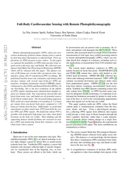 Full-Body Cardiovascular Sensing with Remote Photoplethysmography