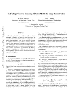 SUD$^2$: Supervision by Denoising Diffusion Models for Image
  Reconstruction
