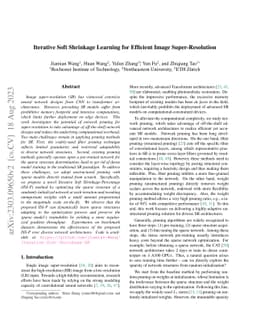 Iterative Soft Shrinkage Learning for Efficient Image Super-Resolution