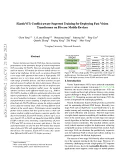 ElasticViT: Conflict-aware Supernet Training for Deploying Fast Vision
  Transformer on Diverse Mobile Devices