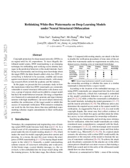 Rethinking White-Box Watermarks on Deep Learning Models under Neural
  Structural Obfuscation