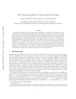 The Moderating Effect of Instant Runoff Voting