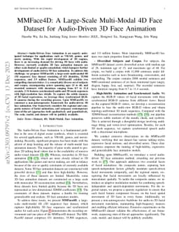 MMFace4D: A Large-Scale Multi-Modal 4D Face Dataset for Audio-Driven 3D
  Face Animation