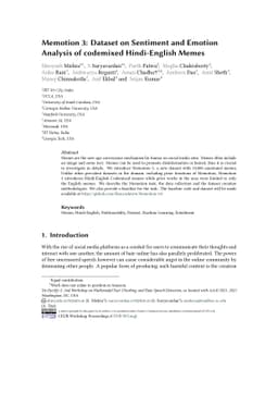 Memotion 3: Dataset on Sentiment and Emotion Analysis of Codemixed
  Hindi-English Memes