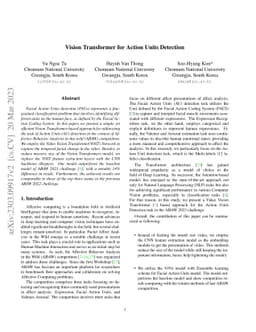 Vision Transformer for Action Units Detection