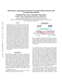 Dual Memory Aggregation Network for Event-Based Object Detection with
  Learnable Representation
