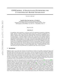 GNNFormer: A Graph-based Framework for Cytopathology Report Generation