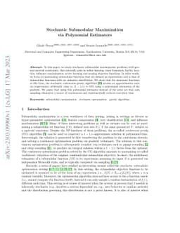 Stochastic Submodular Maximization via Polynomial Estimators