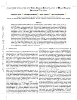 Magnitude-Corrected and Time-Aligned Interpolation of Head-Related
  Transfer Functions
