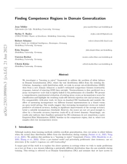 Finding Competence Regions in Domain Generalization