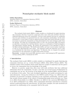 Neural-prior stochastic block model