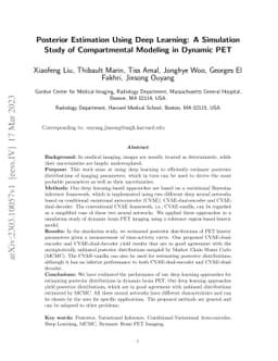 Posterior Estimation Using Deep Learning: A Simulation Study of
  Compartmental Modeling in Dynamic PET