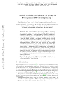 Efficient Neural Generation of 4K Masks for Homogeneous Diffusion
  Inpainting