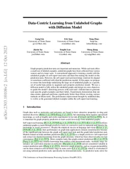 Data-Centric Learning from Unlabeled Graphs with Diffusion Model