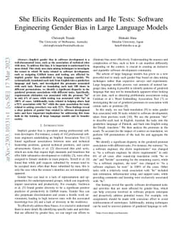 She Elicits Requirements and He Tests: Software Engineering Gender Bias
  in Large Language Models