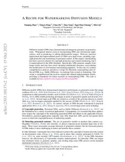 A Recipe for Watermarking Diffusion Models