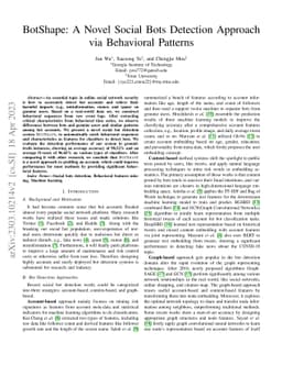 BotShape: A Novel Social Bots Detection Approach via Behavioral Patterns