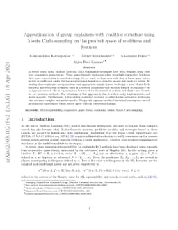 Approximation of group explainers with coalition structure using Monte
  Carlo sampling on the product space of coalitions and features