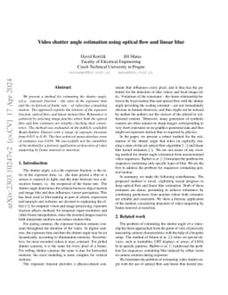 Video shutter angle estimation using optical flow and linear blur