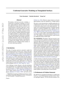 Conformal Generative Modeling on Triangulated Surfaces