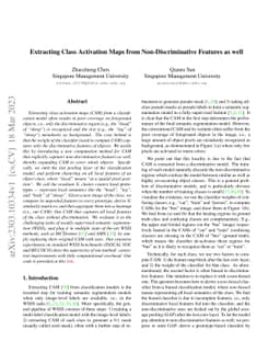 Extracting Class Activation Maps from Non-Discriminative Features as
  well