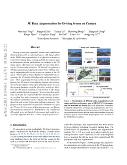 3D Data Augmentation for Driving Scenes on Camera