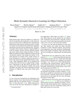 Multi-Semantic Interactive Learning for Object Detection