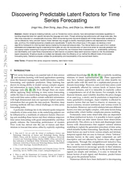 Discovering Predictable Latent Factors for Time Series Forecasting
