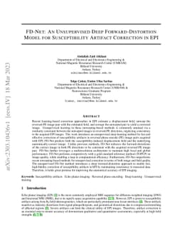 FD-Net: An Unsupervised Deep Forward-Distortion Model for Susceptibility
  Artifact Correction in EPI