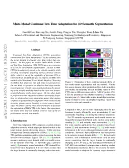 Multi-Modal Continual Test-Time Adaptation for 3D Semantic Segmentation